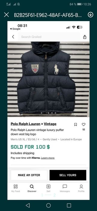 Винтажний,жилет, пух, Polo оригинал