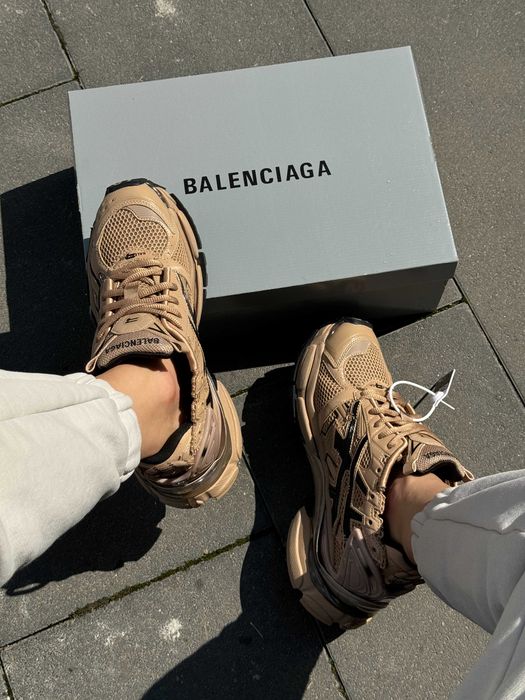 !SALE! Balenciaga Runner Trainers Nylon Beige Black 36 37 38 39 40 41