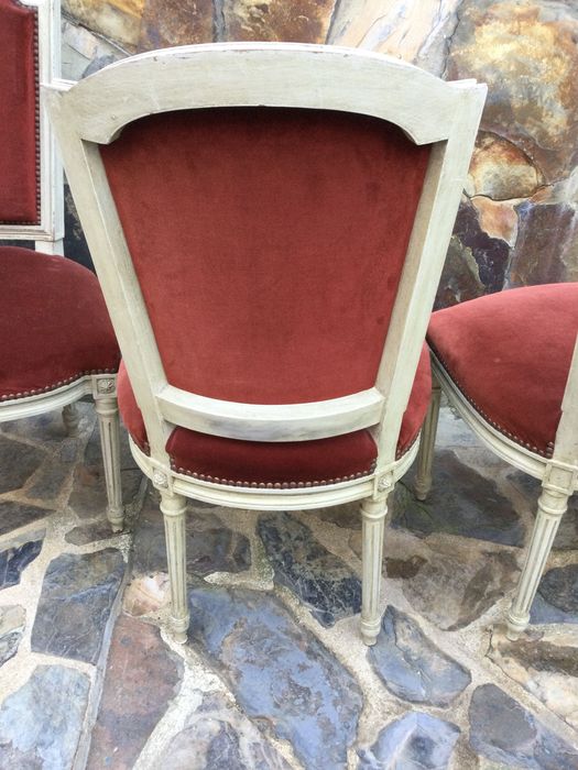 Cadeiras Centenárias Império Veludo vermelho 92 cm 8 unidades