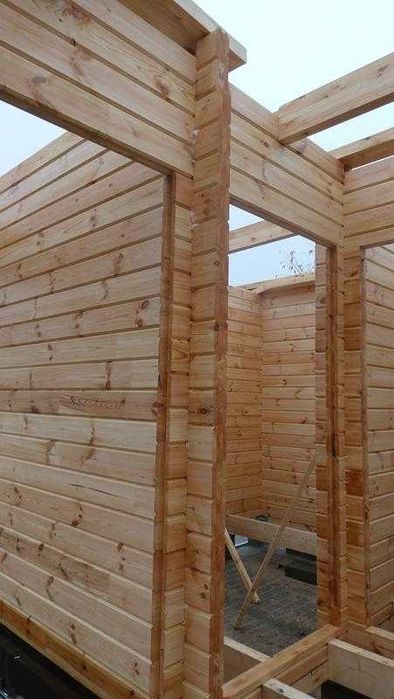 Domek drewniany letniskowy, całoroczny, 35 m2 ściana ,grubość  44mm