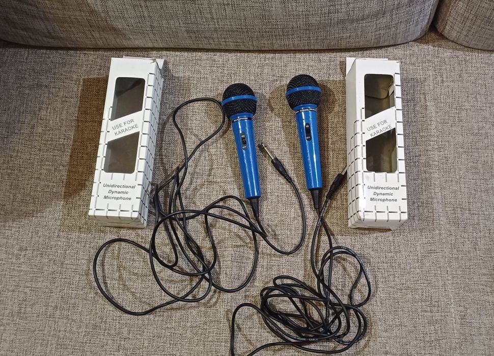 2 x mikrofon  dynamiczny karaoke 3 m kabel