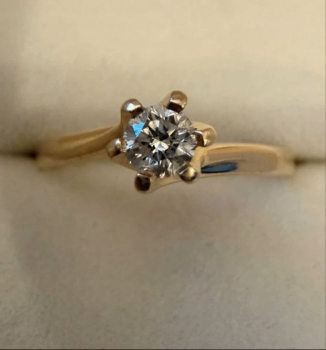 Apart złoty pierścionek zaręczynowy z diamentem brylantem 585pr 15r