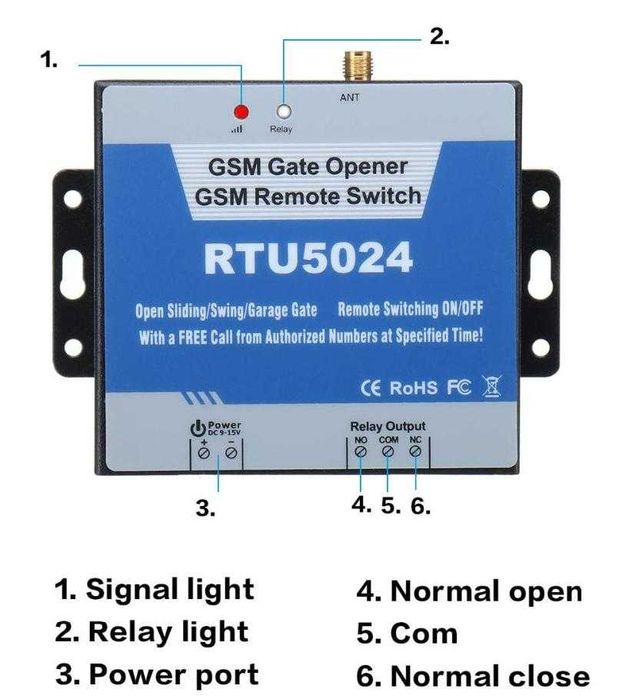 GSM- реле для ворот, шлагбаума, котла RTU-5024