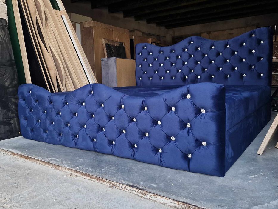 Łóżko kontynentalne glamour z materacem I pojemnikiem różne wymiary