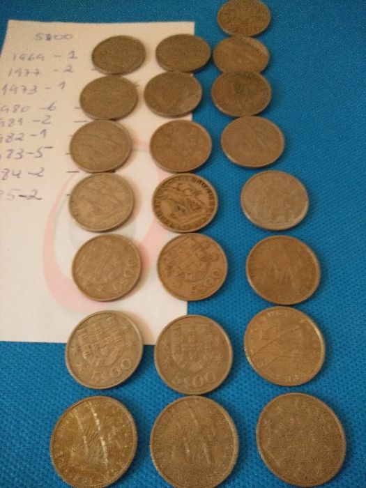 Moedas antigas de 5$00 ( 22)