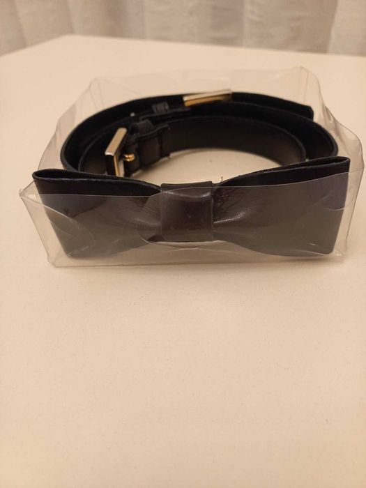 Стильный женский черный кожаный пояс на талию, Италия, размер 42