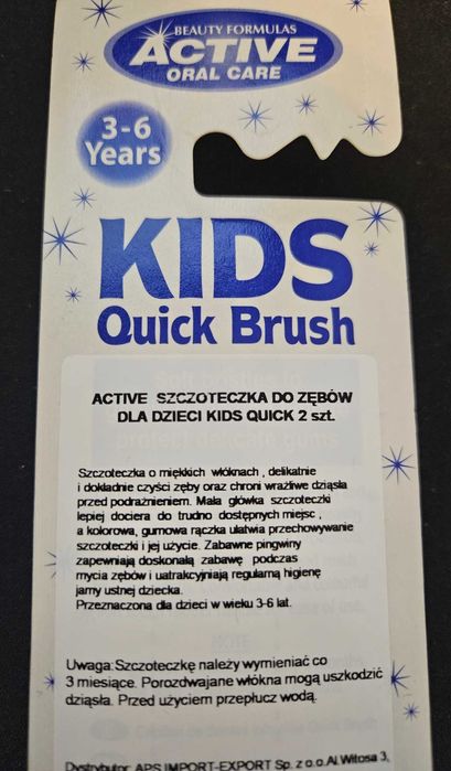 Szczotki do zębów KIDS Quick Brush - pingwiny