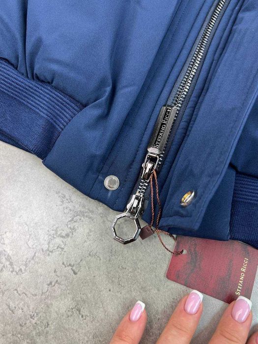 Мужская жилетка Stefano Ricci синяя жилетка натуральная кожа v082