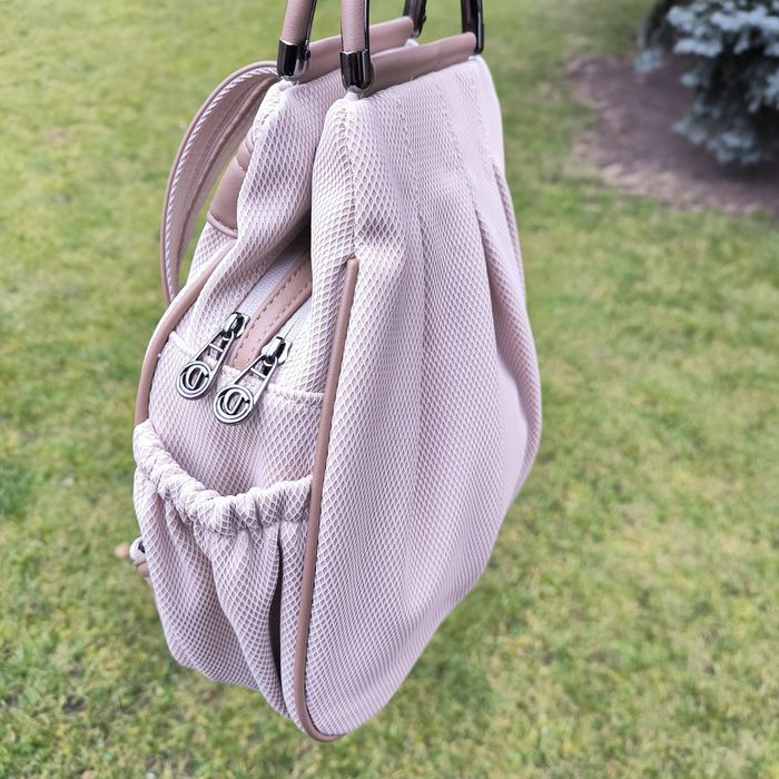 Рюкзак жіночий сумка-рюкзак женский черный бежевый бежевий чорний