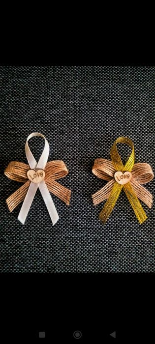 Kotyliony weselne z drewnianym serduszkiem