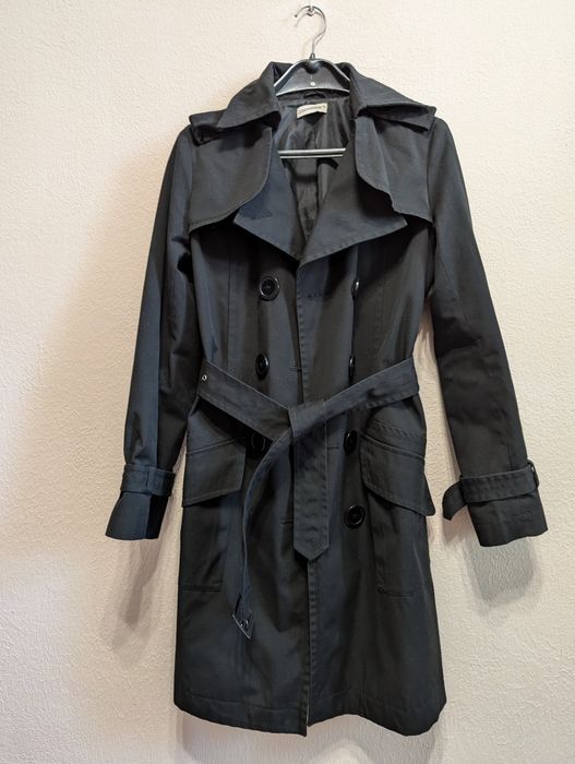 Тренч чорний колір Clockhouse