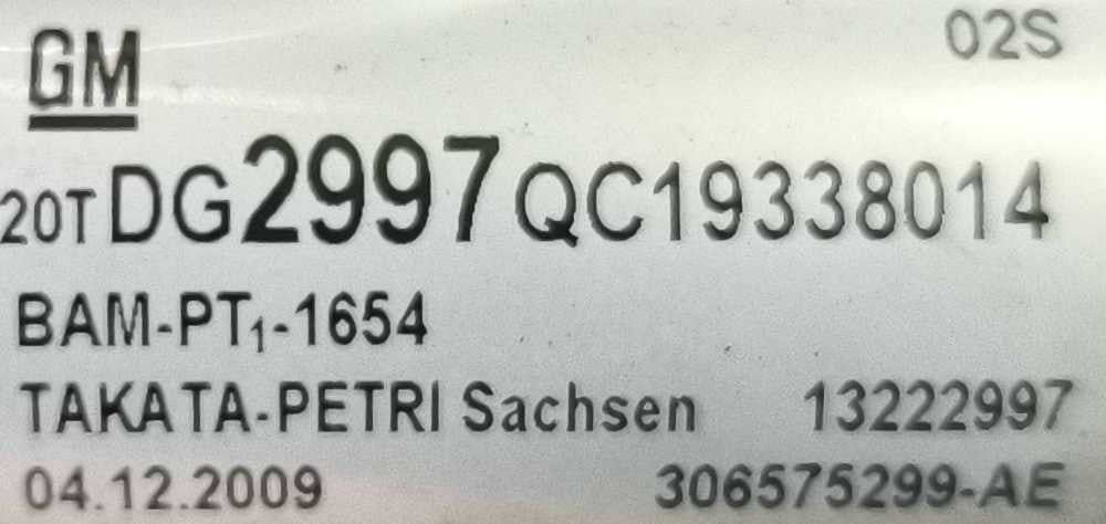 Airbag Cortina Direito 13222997 - OPEL INSIGNIA A Sports Tourer