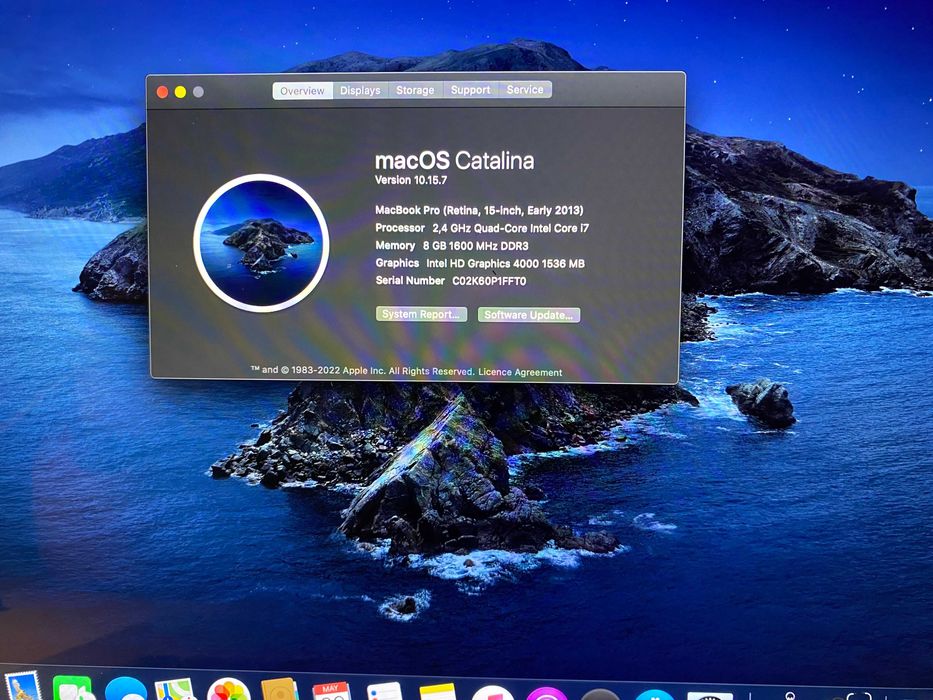 MacBook Pro 15'' A1398 Intel i7 2.4 GHz / 256GB SSD / 8 GB RAM