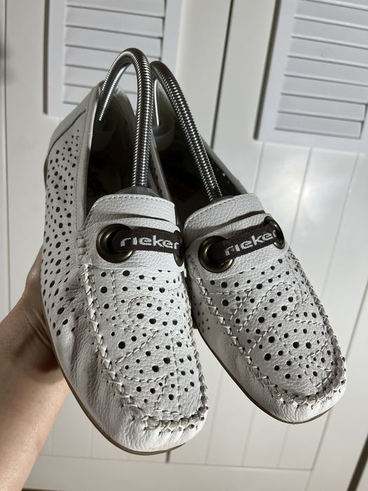 Skóra naturalna buty damskie Rieker