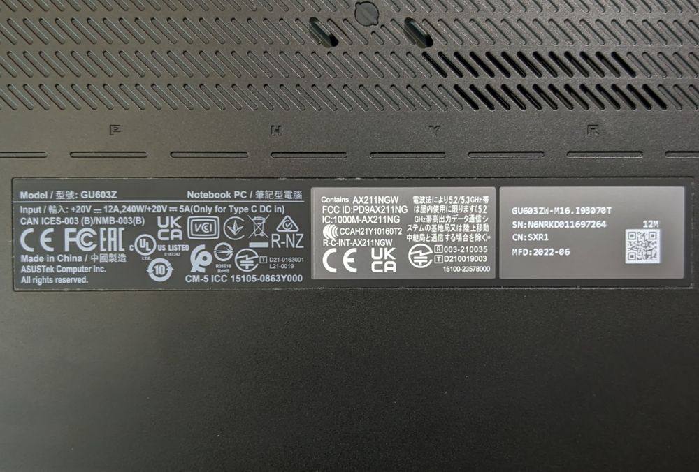 Asus Zephyrus M16 rtx3070ti QHD 165hz i9 12900h