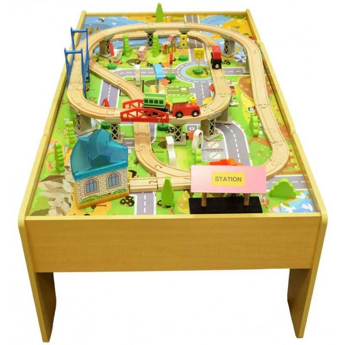 Drewniany zestaw Antek stacja kolejowa 80 elementów WYPRZEDAŻ