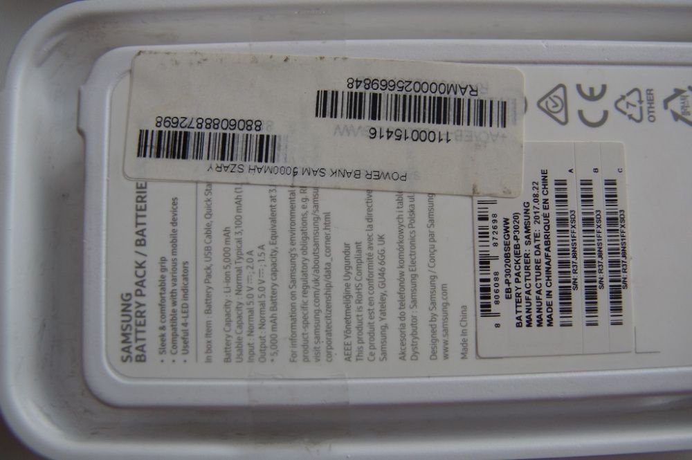 nowy PowerBank samsung 5000 mAh EB-P3020