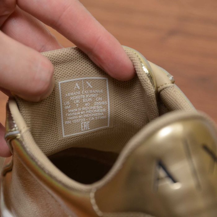 Armani Exchange Gold кеды кроссовки оригинал 40.5 / 26см XDX079-XV567