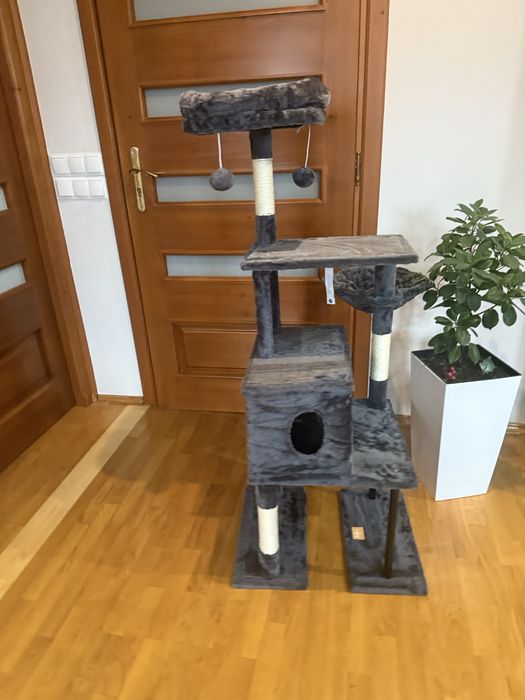 NOWY Drapak dla kota 125 cm Elegancki szary
