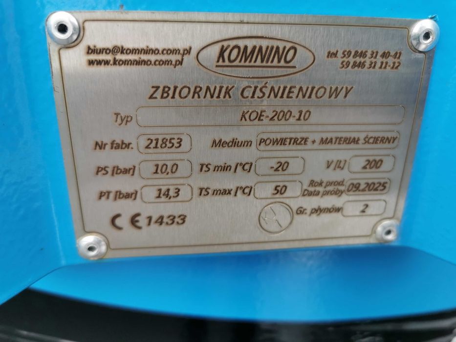 NOWA! Piaskarka +STEROWANIE! Zestaw do piaskowania  Komnino 200L