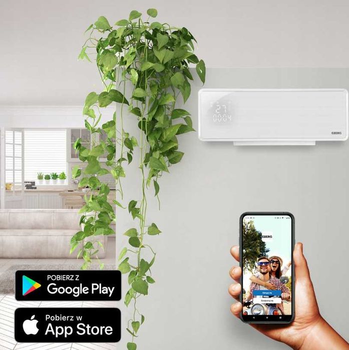 Kurtyna Powietrzna Grzejnik Elektryczny Nagrzewnica Promiennik Wi-Fi