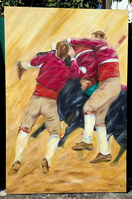 Trio de telas arte tauromáquica