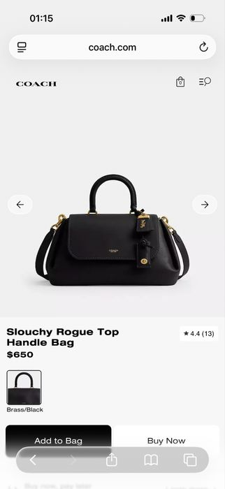 Сумка Coach slouchy rogue