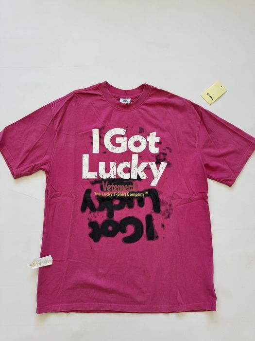 футболка Vetements  I Got Lucky M L pink в колоборации с balenciaga
