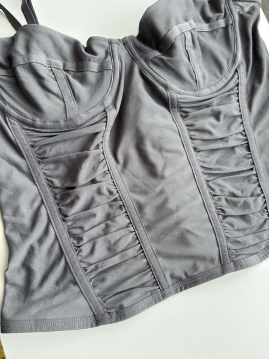 Корсет, топ сірий сітка H&M