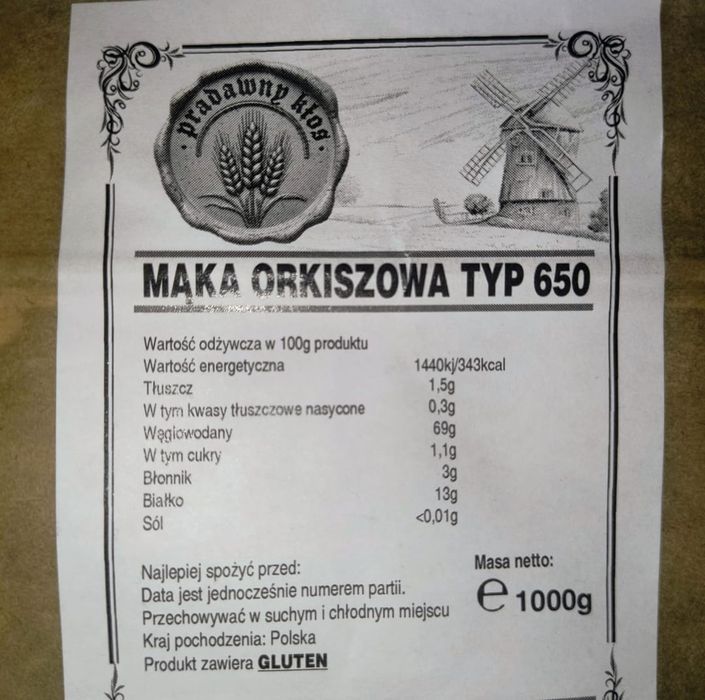 Mąka orkiszowa żytnia płaskurka samopsza