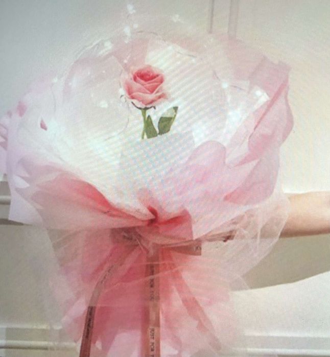 Шары Бобо с 3 Д розой