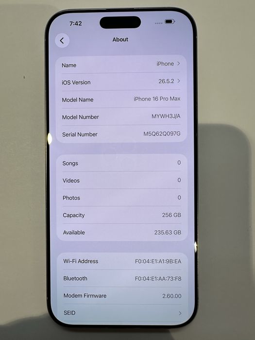 IPhone 16 Pro Max 256