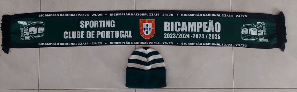 cachecol e Gorro Verdes do Sporting