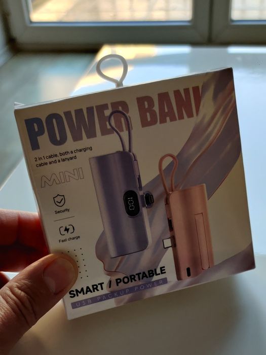 Nowy Mini PowerBank USB C podstawka kieszonkowy do telefonu bateria