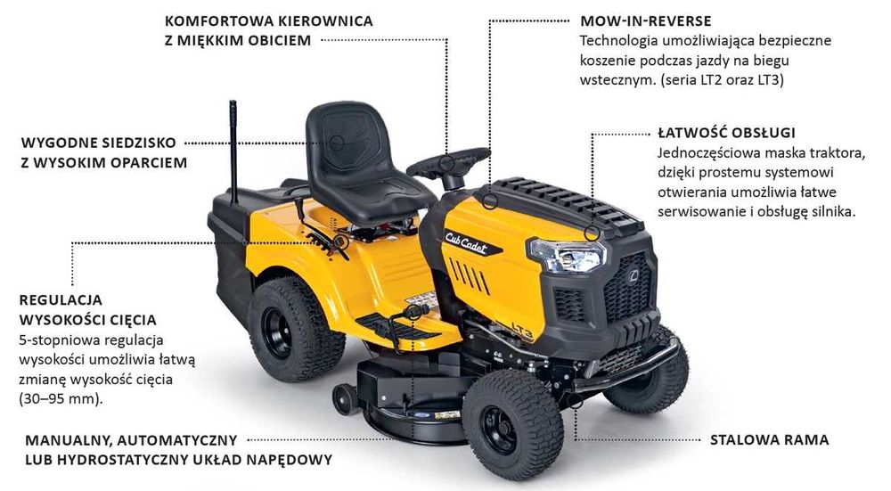 Traktorek Niemiecki nie Chinski LT3 PR105 CUB CADET 18km dwa cylindry cały metalowy