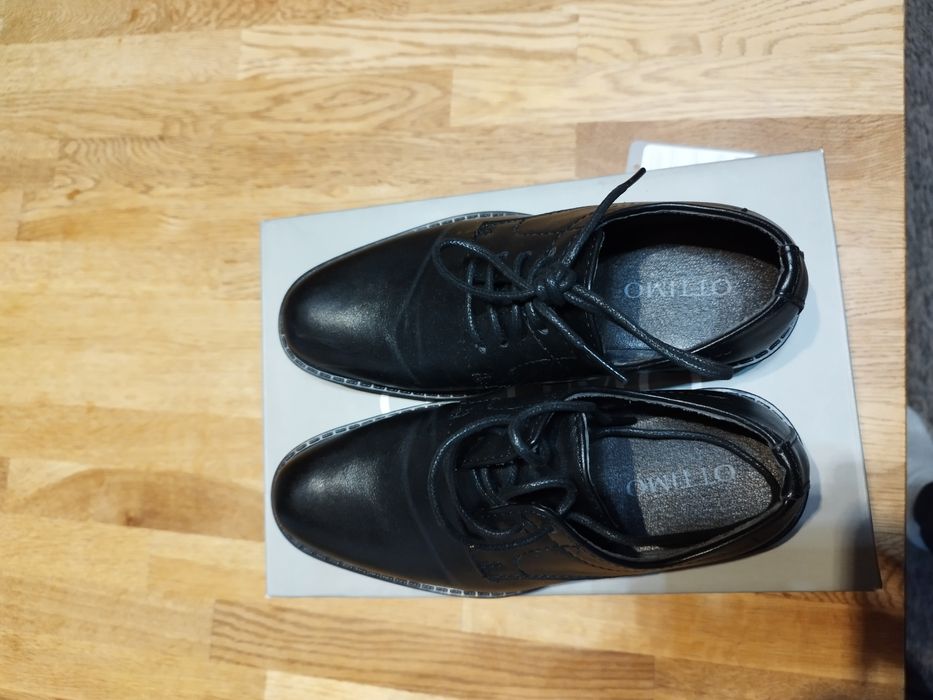 Buty komunijne dla chłopca czarne skóra rozmiar 32 firma Ottimo