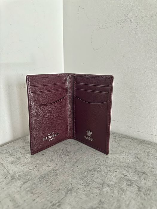 Кредитниця портмоне чоловіче бордове коричневе шкіряне Ettinger London