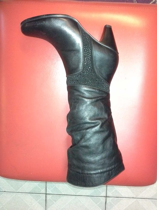 Сапоги зимние на танкетке распродажа натуральная кожа