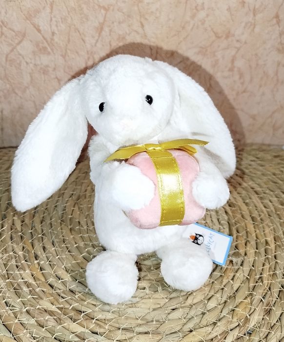 Jellycat Bashful Banny with Present &  Little  Bashful Lamb