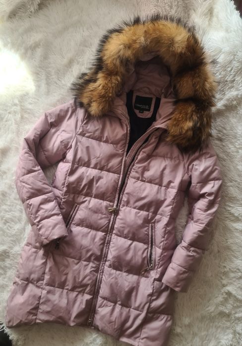 MissFofo * puchowa kurtka * zimowa * jenot * pudrowy róż 40 L