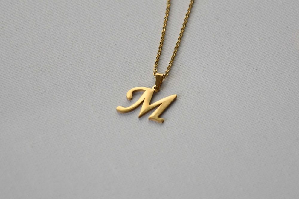 Naszyjnik - Gold M Char - złoty literka M