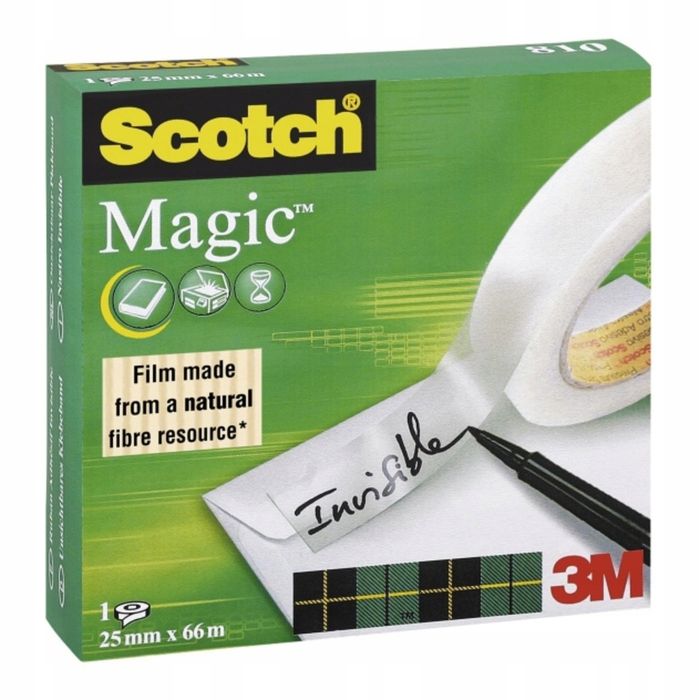 outlet taśma magic biurowa jednostronna matowa klejąca mocna 25mm 66m
