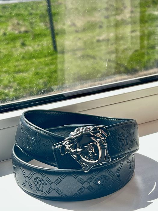 ремінь versace срібний