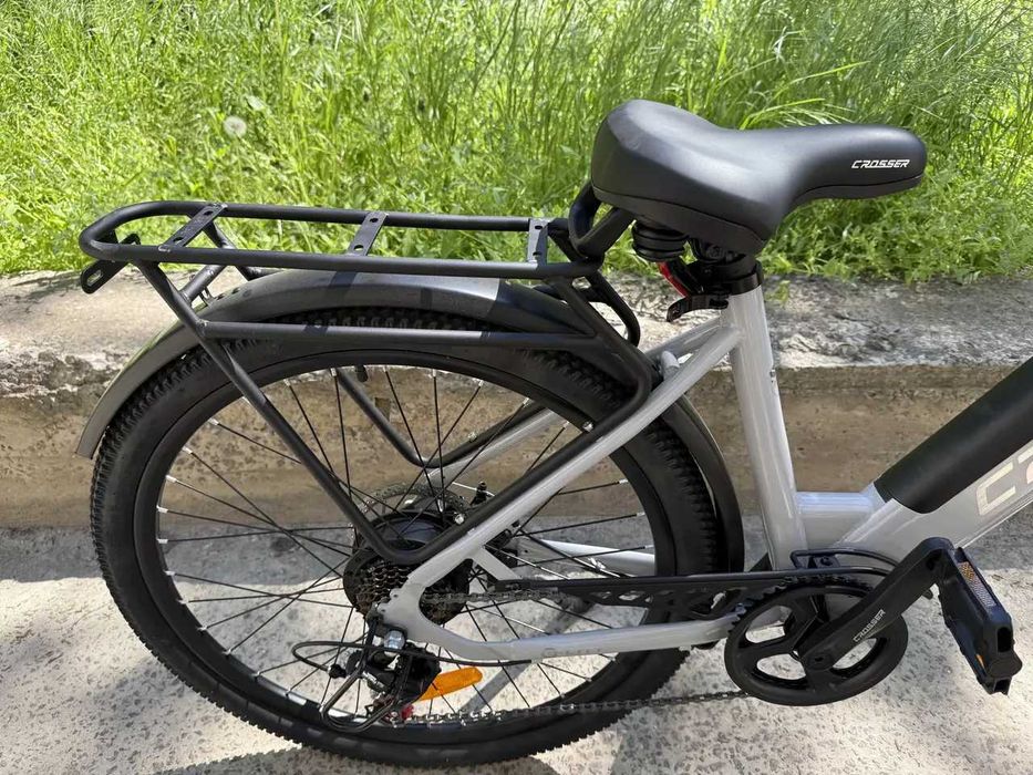 НОВИНКА 2026! Електровелосипед Crosser E-City Pro 26" 48V/500W/10.4Ah 2026  - Сірий глянець
