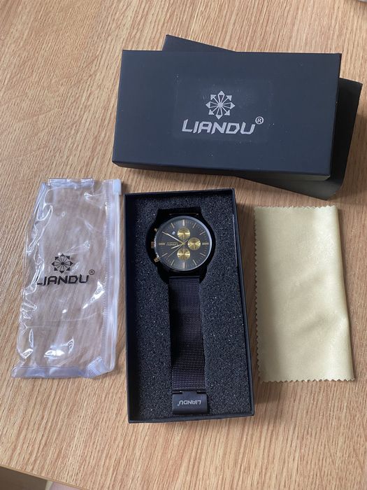 Zegarek męski LIANDU LD-6016 Czarny/Złoty Mesh