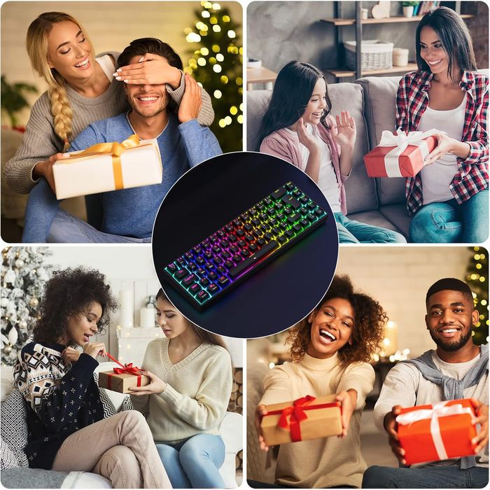 Klawiatura mechaniczna TECURS AZERTY bezprzewodowa RGB TKL