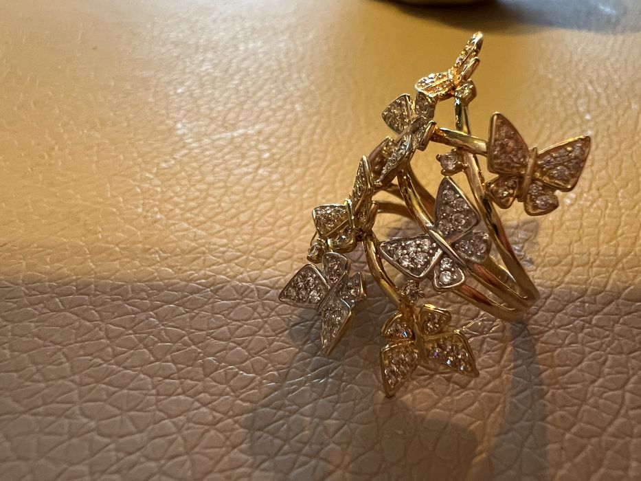 Pierscionek 750 zloto motyle