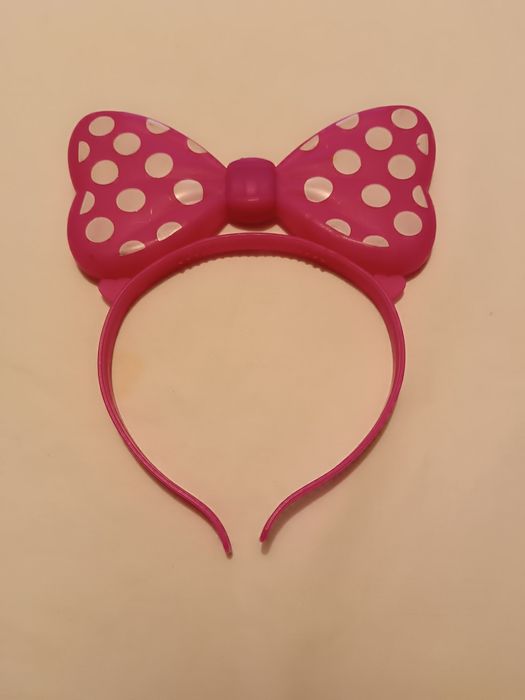 Bandolete Fantasia Minnie Mouse. Laço Rosa