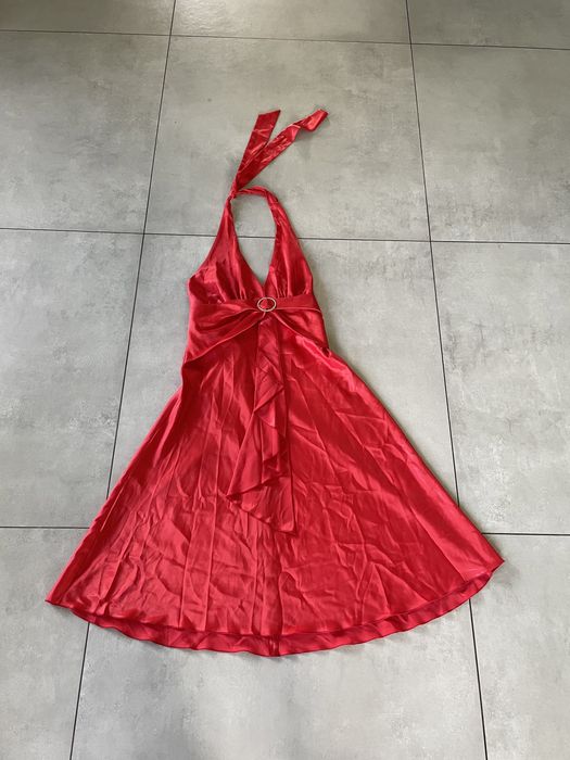 Elegancka wizytowa sukienka czerwona roz. 44