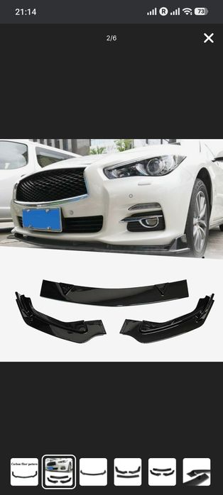 Губа переднего бампера инфинити q50